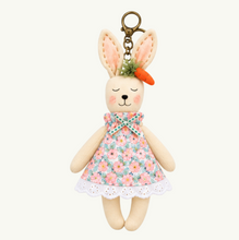 Floral Bunny – Handmade Plush Bag Charm & Keychain 🐰🌸