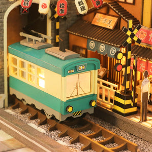 DIY Miniature Sakura Train Station Book Nook