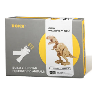 Wooden DIY  Robotic Dinosaur - Sound Control Walking T-Rex D210