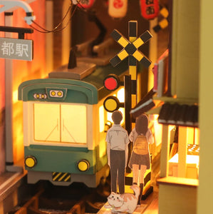 DIY Miniature Sakura Train Station Book Nook