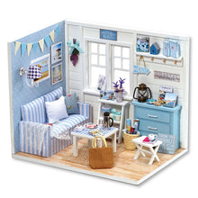 DIY Miniature Blue Wisdom House Bedroom Dollhouse