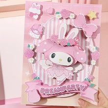 DIY Creative Pink Melody 3D Stacking Sticker Set with LED