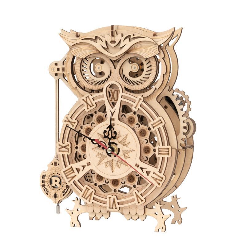 Owl Clock  Battery Mechanical Gears Kit