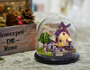 Miniature DIY Purple Mill Music Box