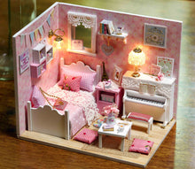 DIY Miniature Pink Wisdom House Bedroom Dollhouse