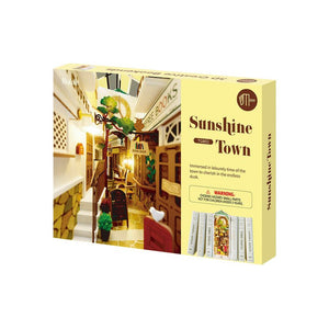 Rolife Sunshine Town 3D Wooden DIY Miniature House Book Nook