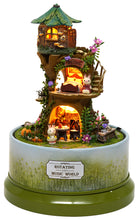 Miniature DIY Happy Tree House Rotating Music Dome