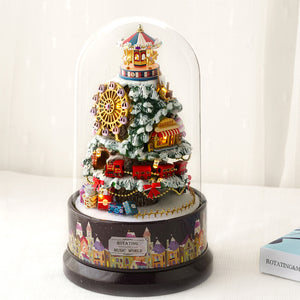 DIY Miniature Christmas Tree Rotating Dome