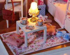 DIY Miniature Pink Bedroom Dollhouse