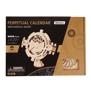 Wooden DIY Mechanical Gear Perpetual Calendar