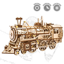 Wooden DIY Mechanical Gear Locomotive